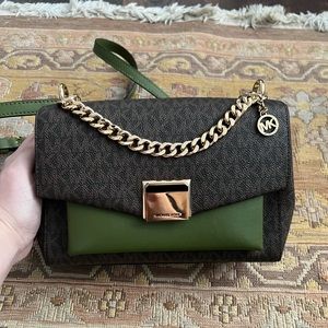 Michael Kors Kita Medium Two-Tone Logo Crossbody Bag